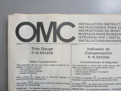 *NEW OEM* 0820 OMC Johnson Evinrude Trim Gauge Wiring Harness Kit 583206 0583206