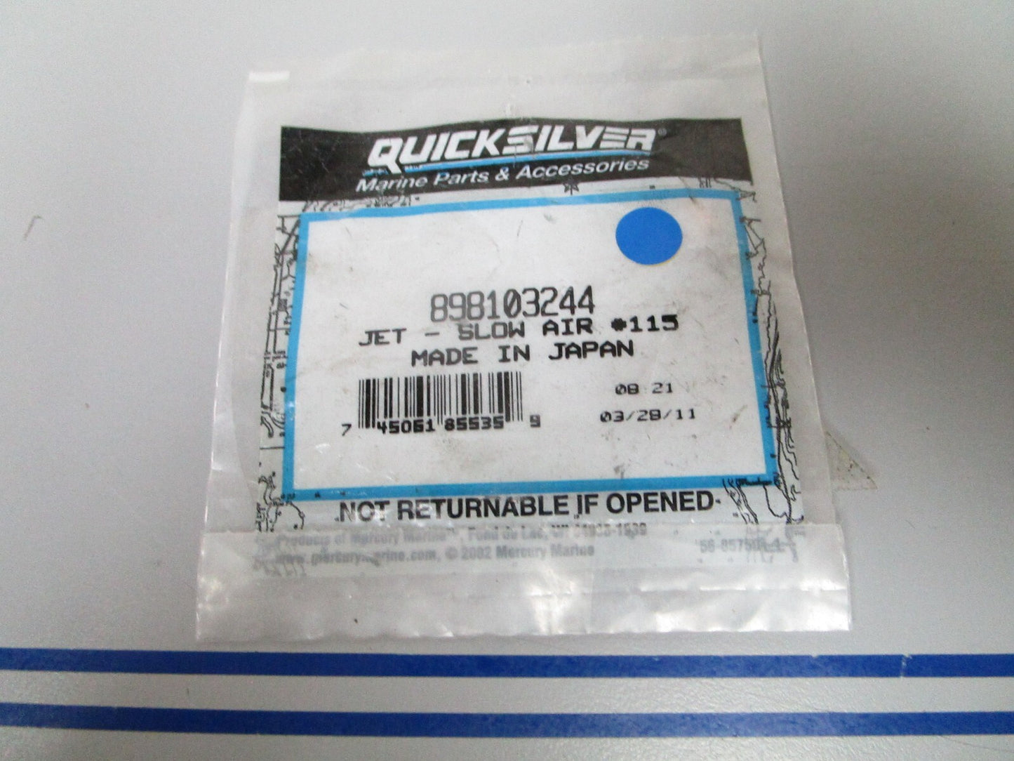 *NEW OEM* 0810 Mercury Quicksilver Slow Air #115 Jet 898103244