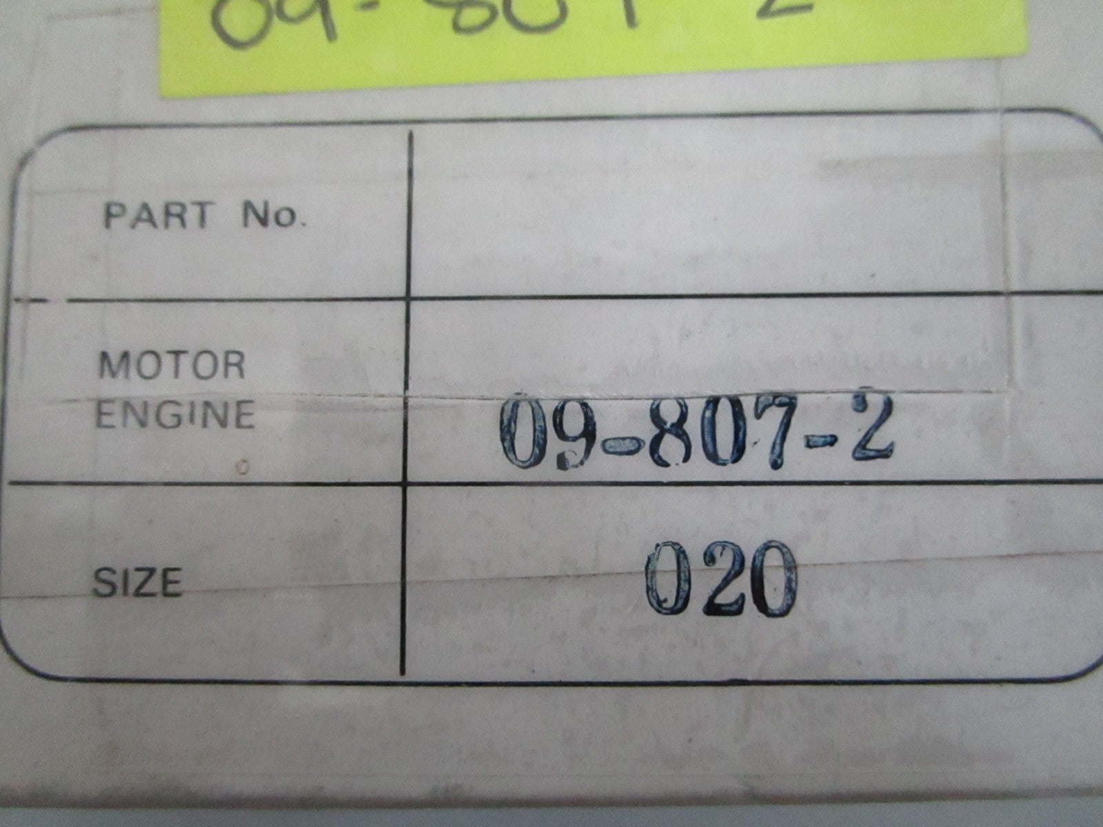 NEW OEM 09-807-2 LeMans Pro Series .020 Piston Kit 0820