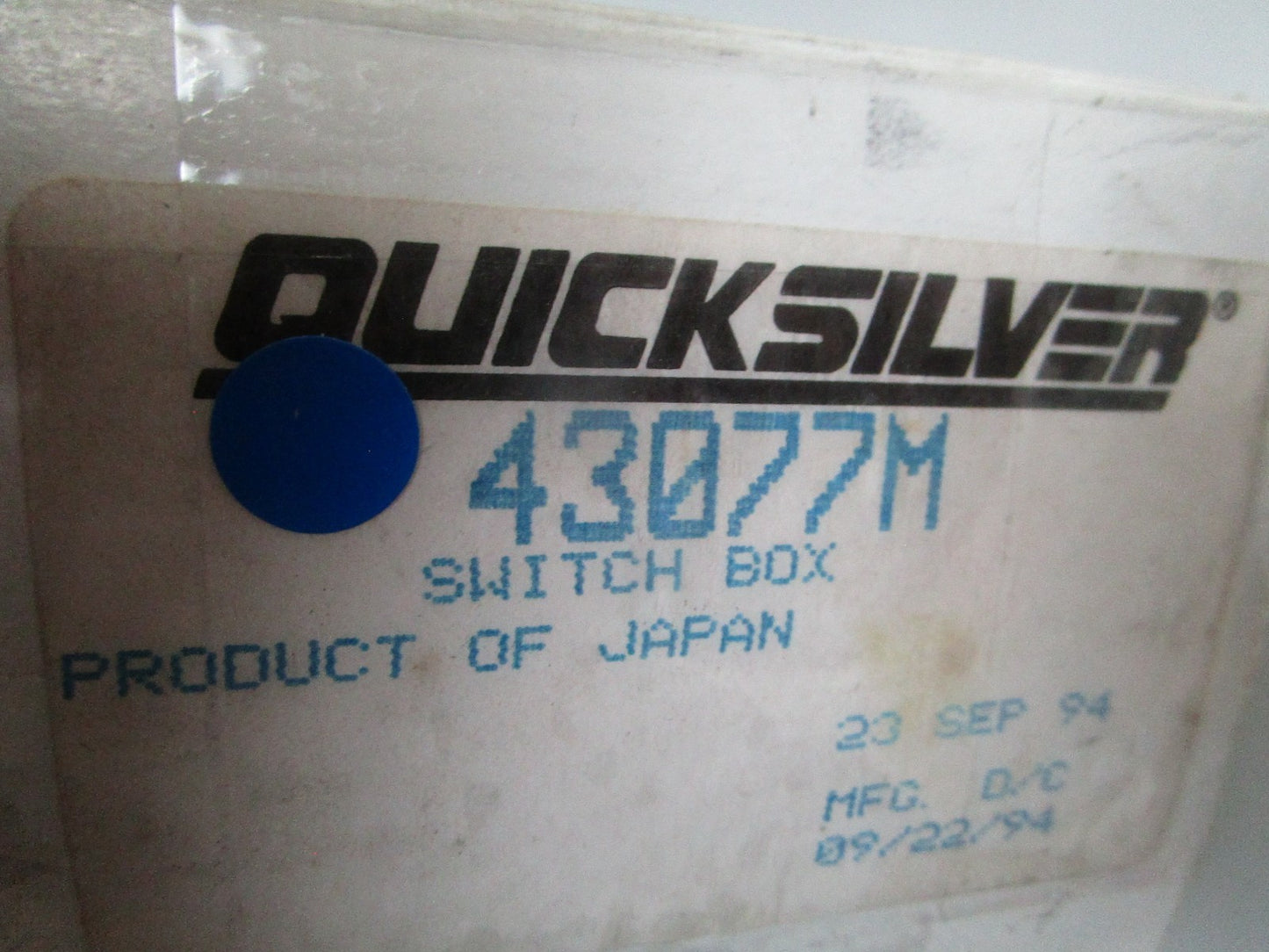 NEW OEM 43077M Mercury Quicksilver Switch Box 0720