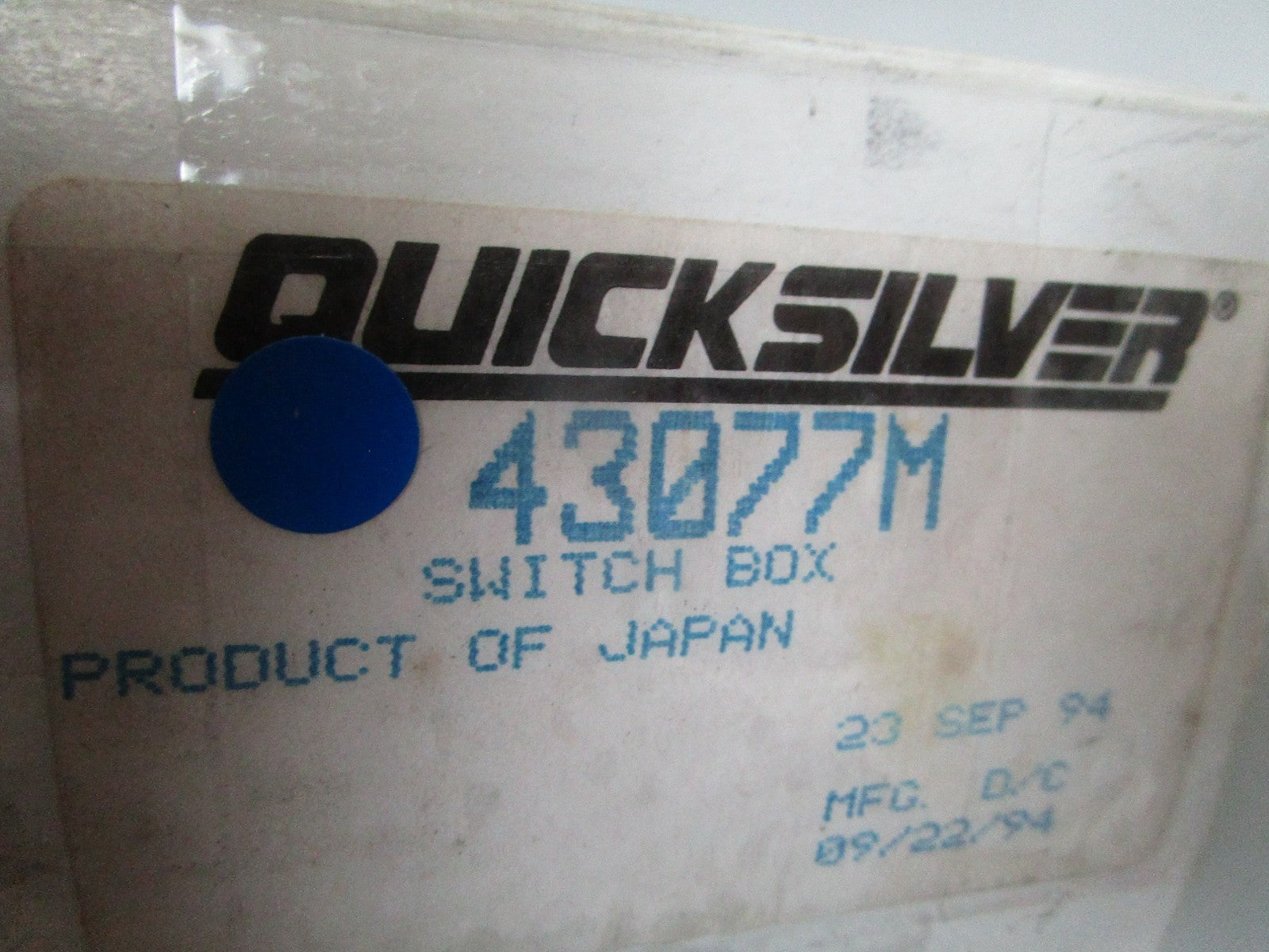 NEW OEM 43077M Mercury Quicksilver Switch Box 0720