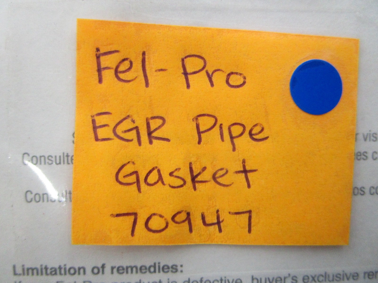 *NEW* 0810 Fel-Pro EGR Pipe Gasket 70947