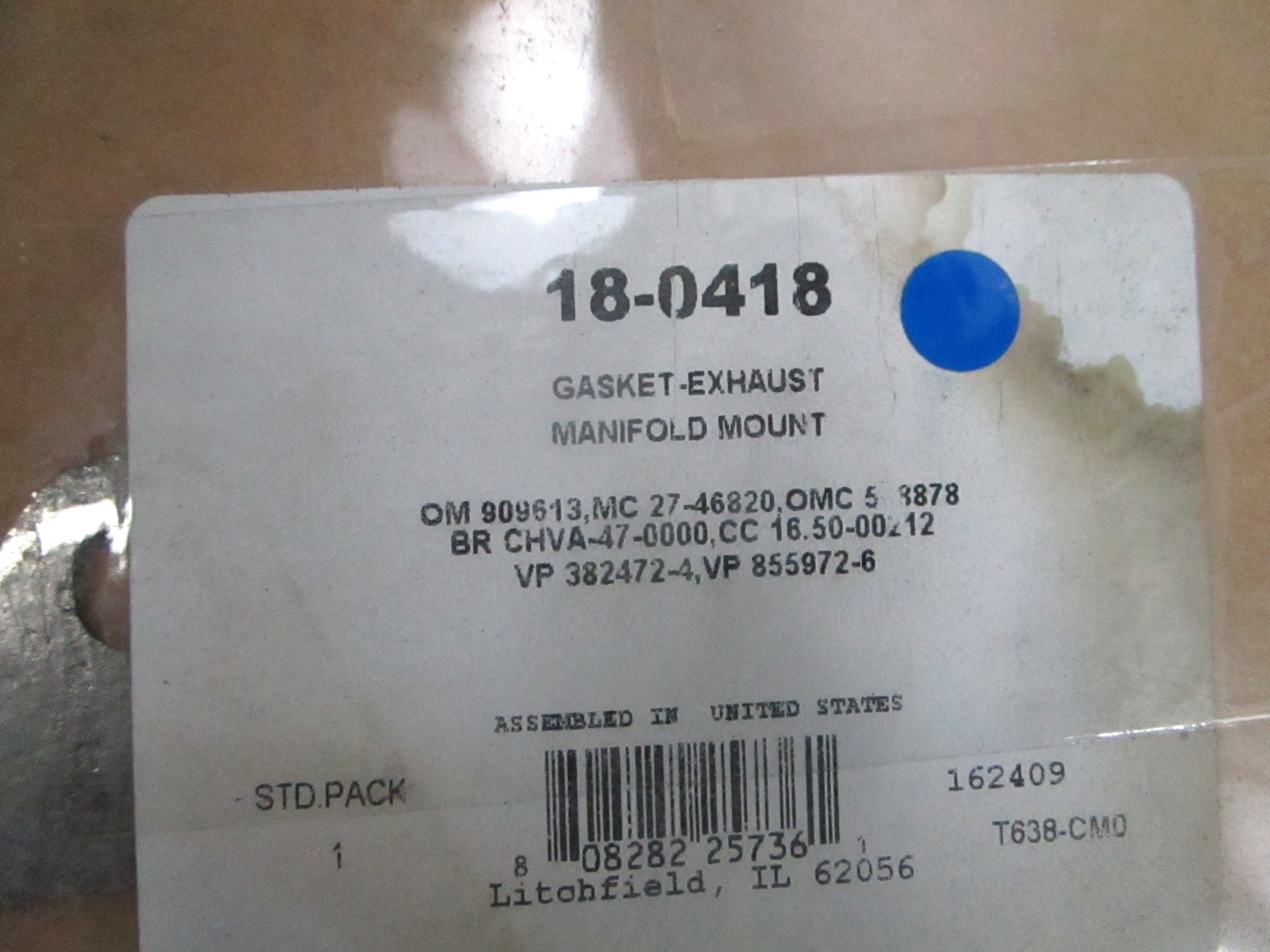 *NEW* 0810 Sierra Exhaust Gasket 18-0418 Replaces: OMC 0909613 Mercury 27-46820