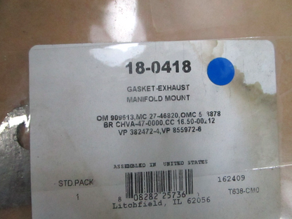 *NEW* 0810 Sierra Exhaust Gasket 18-0418 Replaces: OMC 0909613 Mercury 27-46820