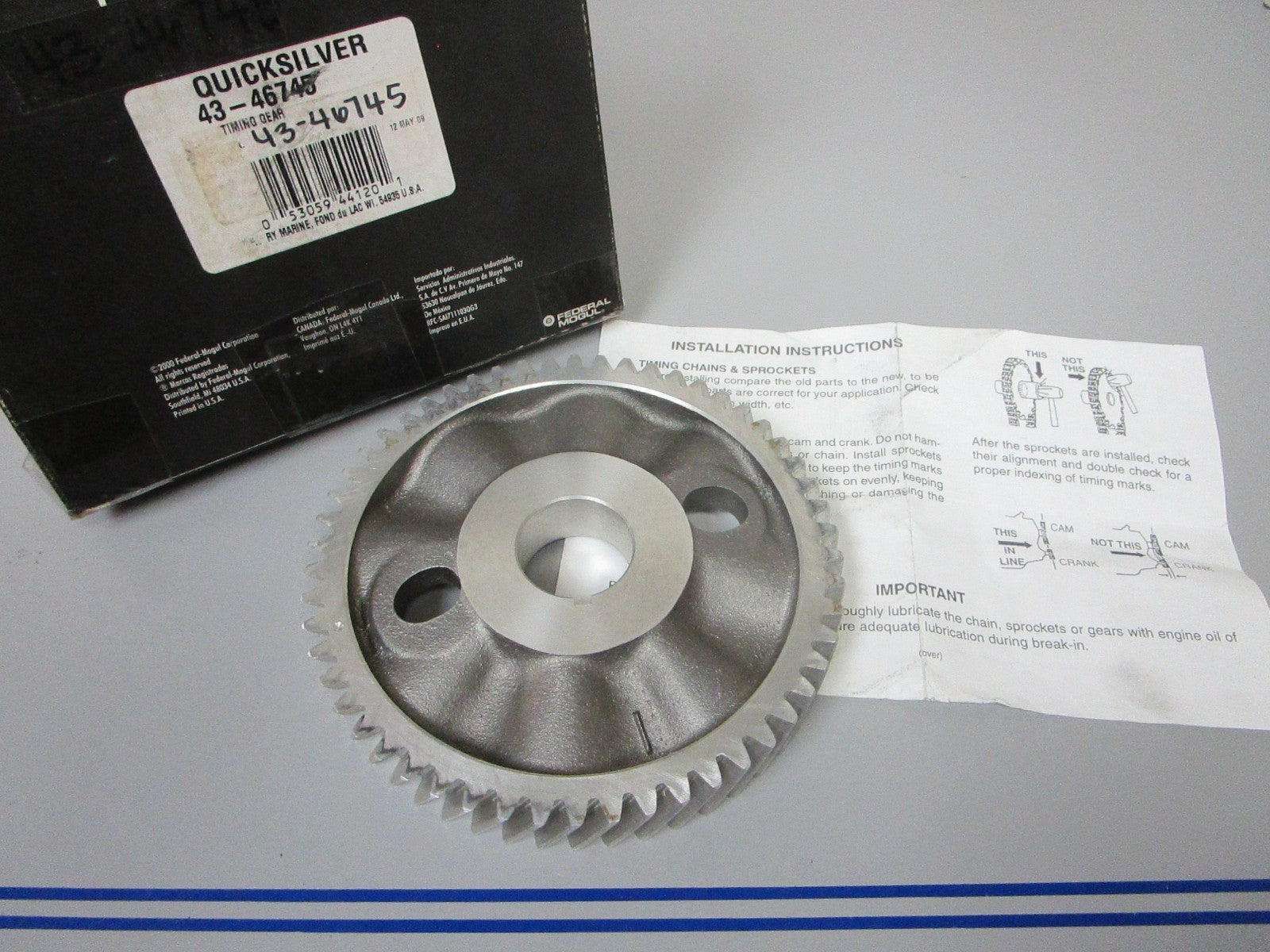 NEW OEM 43-46745 Mercury Mercruiser 3.0L 181 CID Timing Gear Ay 0720