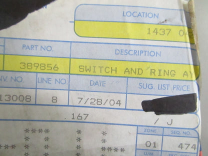 NEW OEM 389856 0389856 OMC Johnson Evinrude Switch and Ring Assy 0820
