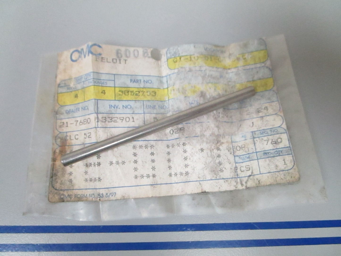 *NEW OEM* 0810 OMC Johnson Evinrude Pin 3852753