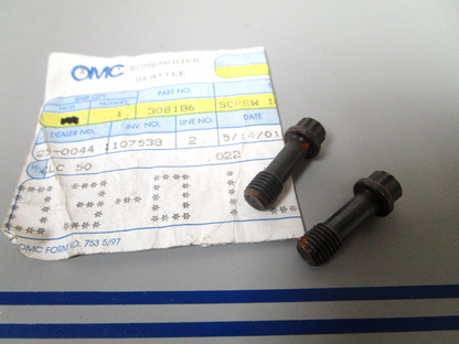 *NEW OEM* (LOT OF 2) 0810 OMC Johnson Evinrude Screw 368186 0368186