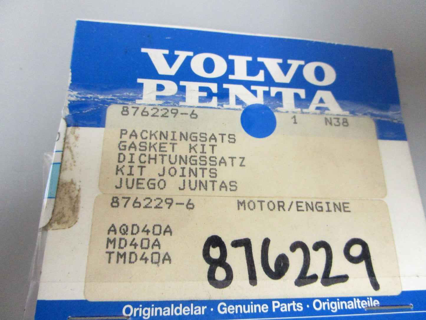 *NEW OEM* 0720 Volvo Penta Gasket Kit 876229-6