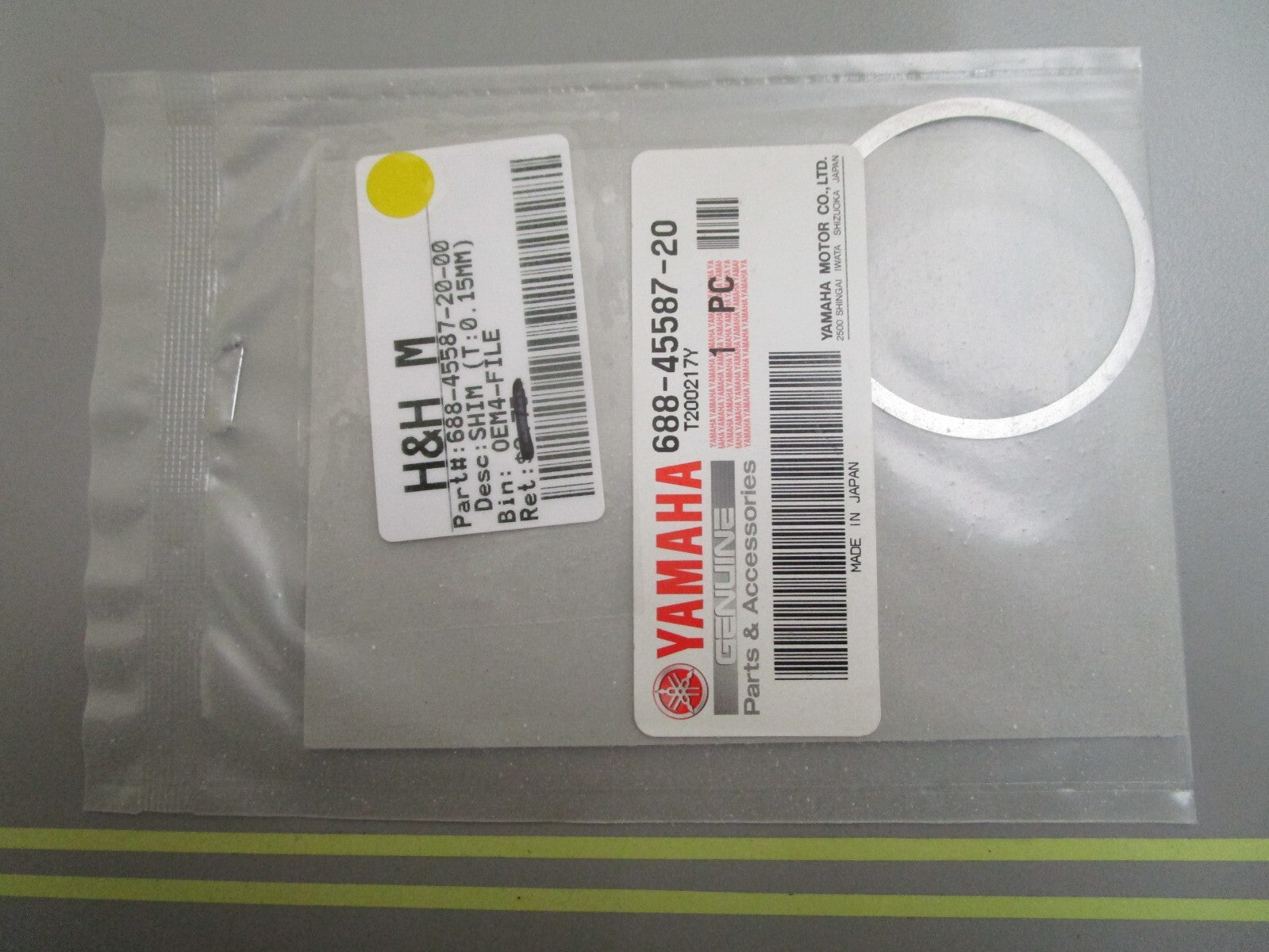 *NEW OEM* 0810 Yamaha (T:0.15MM) Shim 688-45587-20-00