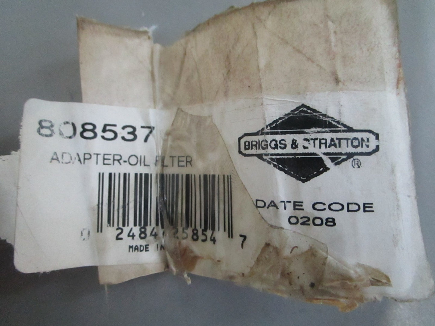 *NEW OEM* 0820 Briggs & Stratton Oil Filter Adaptor 808537