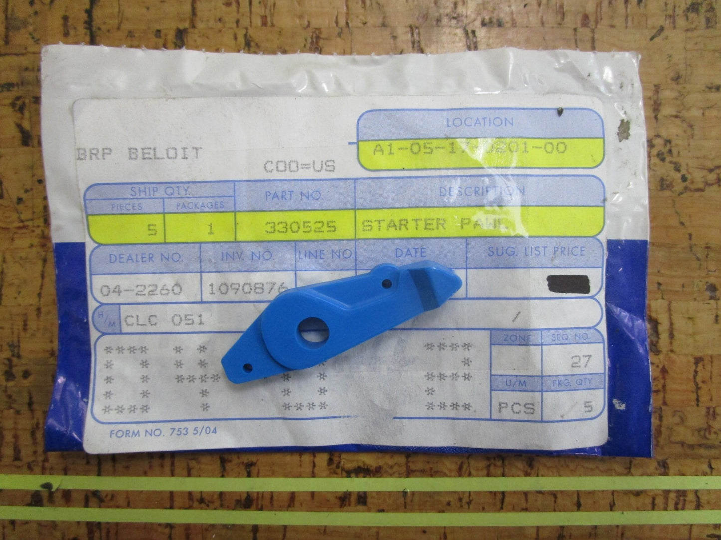 *NEW OEM* 0810 OMC Johnson Evinrude Starter Pawl 330525 0330525