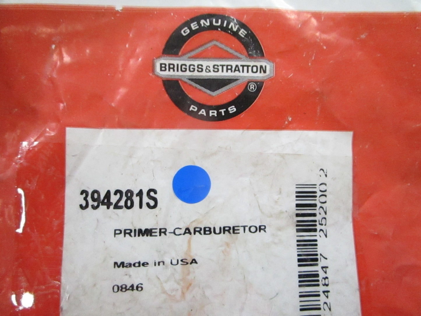 NEW OEM 394281S Briggs & Stratton Carburetor Primer 0810