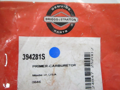 NEW OEM 394281S Briggs & Stratton Carburetor Primer 0810