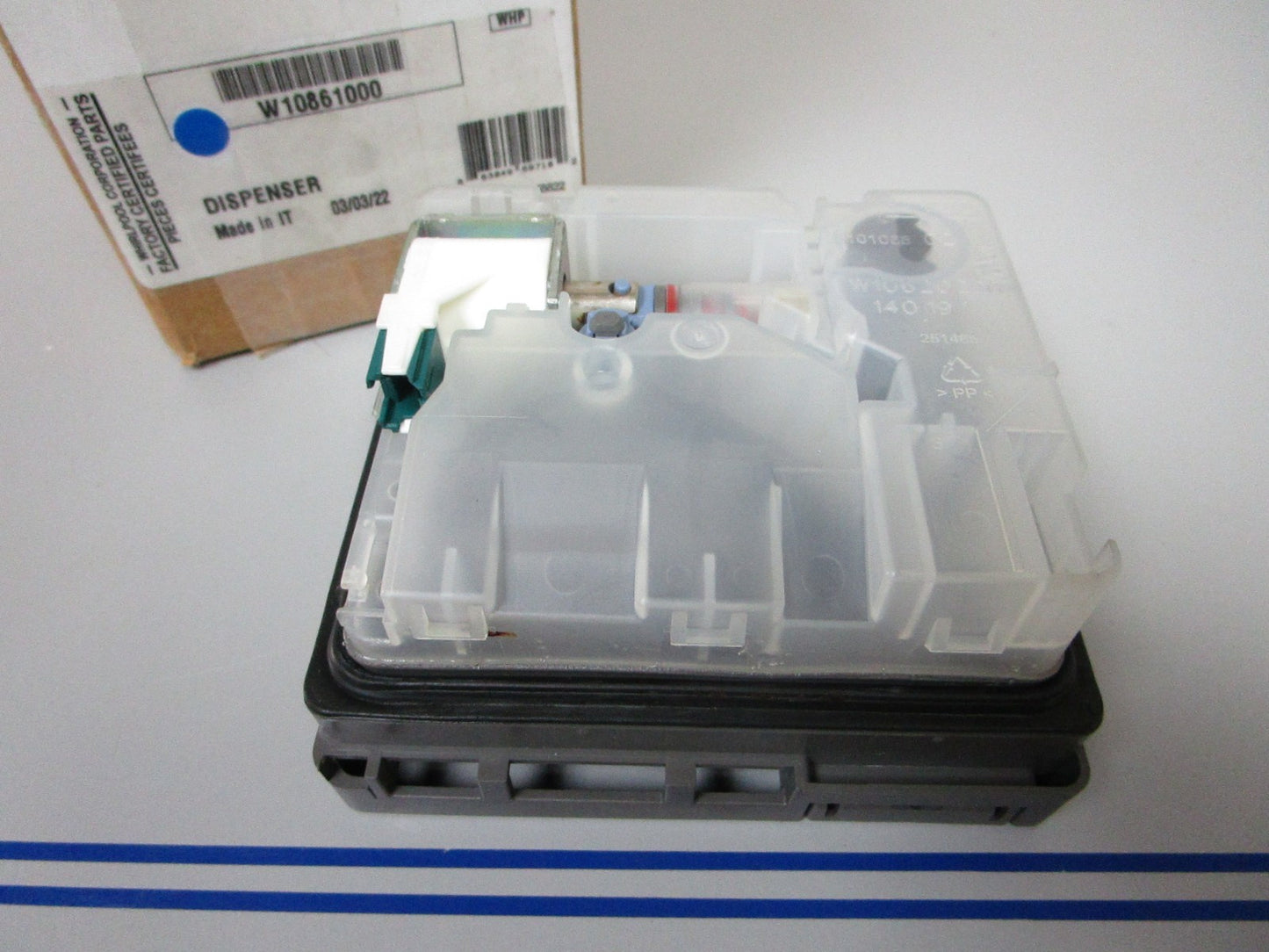 NEW OEM W10861000 Whirlpool Dishwasher Detergent Dispenser 0720
