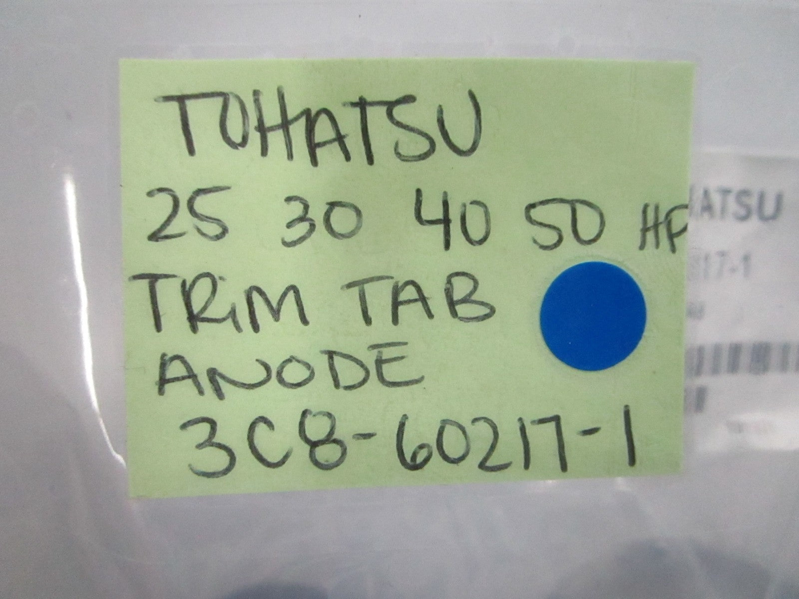 *NEW OEM* 0810 Tohatsu 25 30 40 50 HP Trim Tab Anode 3C8-60217-1 3C8602171