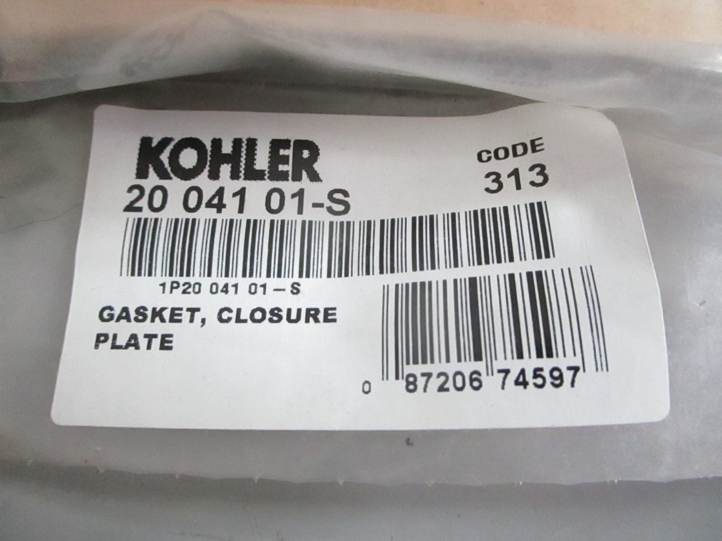 NEW OEM 20 041 01-S Kohler Closure Plate Gasket 0820