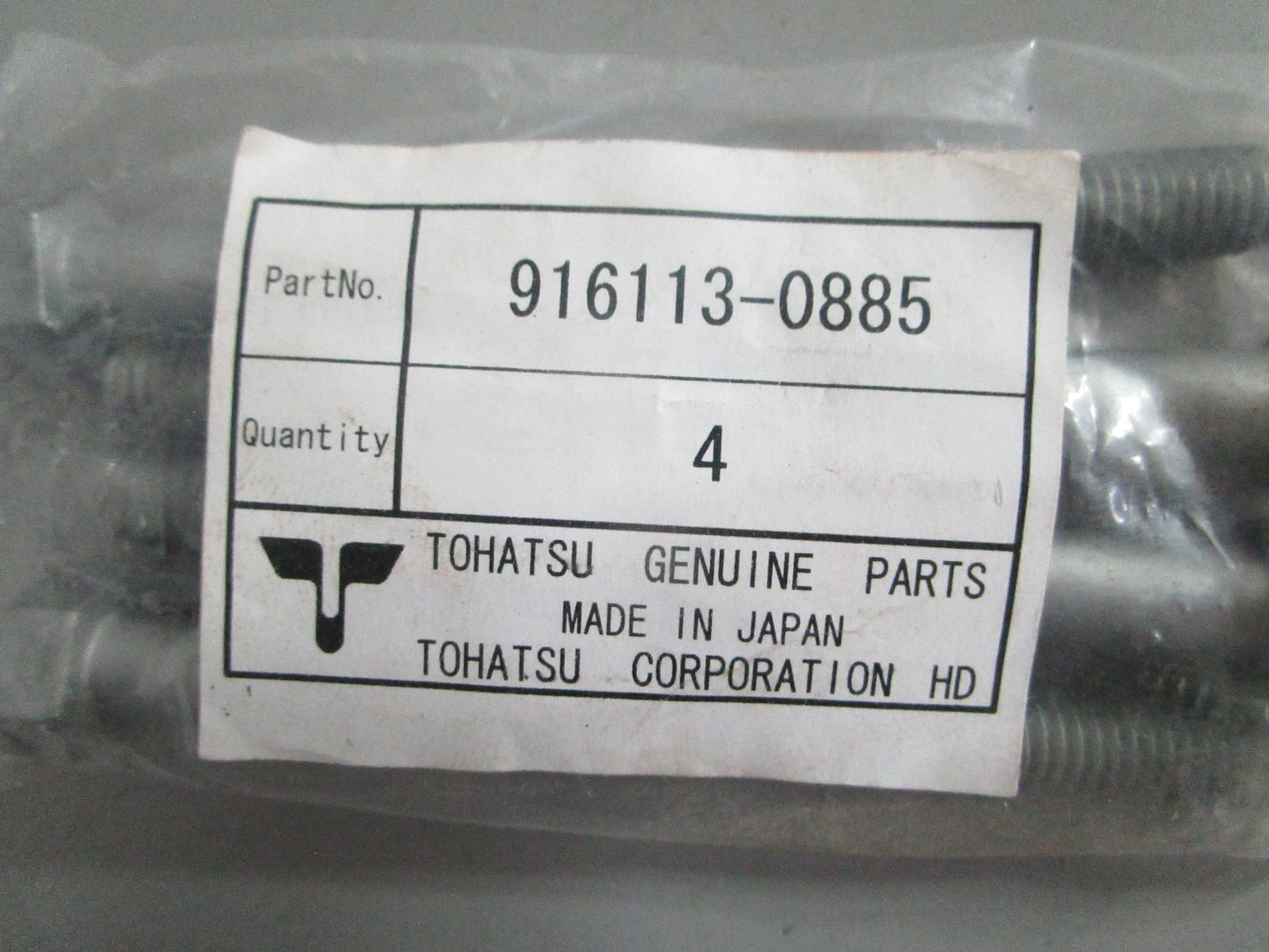 NEW OEM (LOT OF 4) 916113-0885 Tohatsu Bolt 0820
