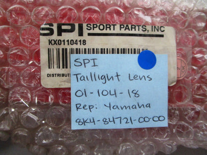 NEW 01-104-18 Replaces: Yamaha 8K4-84721-00-00 SPI Tail Light Lens 0810
