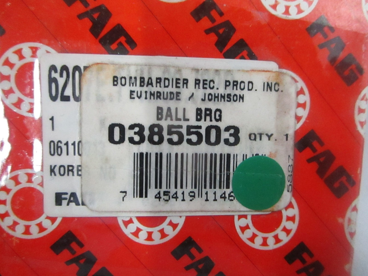 OMC Johnson Evinrude NEW OEM Ball Bearing 385503 0385503 0810
