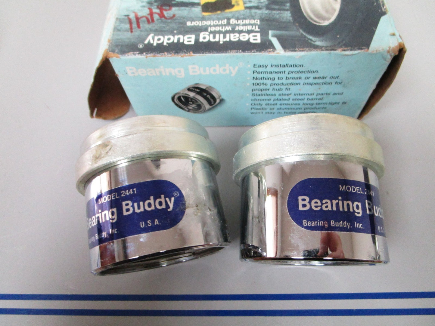 NEW OEM Model 2441 Bearing Buddy Trailer Wheel Bearing Protector Set 0720