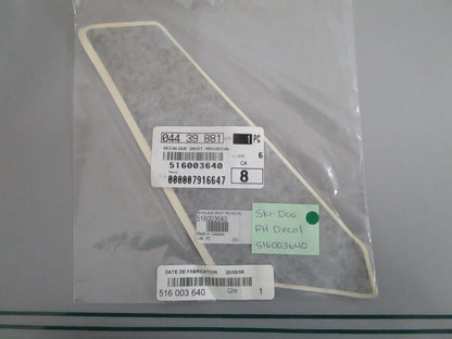 NEW OEM 516003640 Ski-Doo RH Decal 0820
