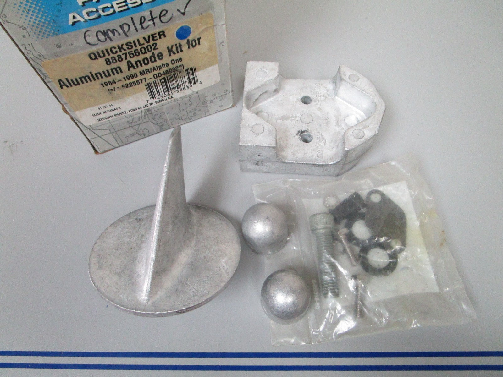 NEW OEM 888756Q02 Mercury Quicksilver Mercruiser Alpha I Aluminum Anode Kit 0720