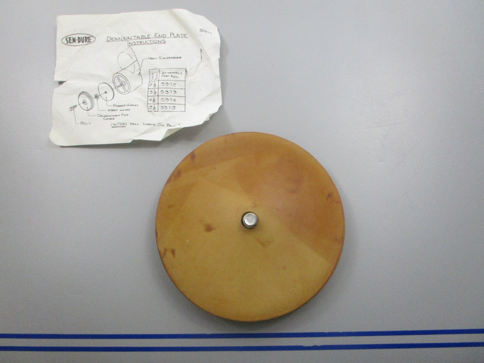 NEW 32877 Sen-Dure Heat Exchanger End Plate 0810