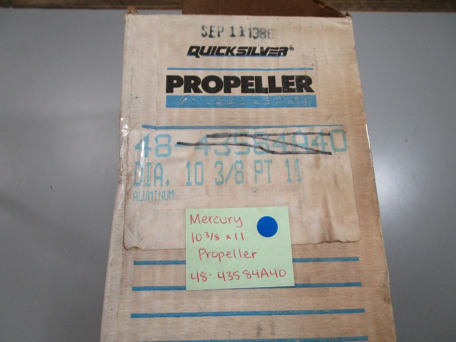 *NEW OEM* 0820 Mercury Quicksilver 10⅜ × 11 Propeller 48-43584A40