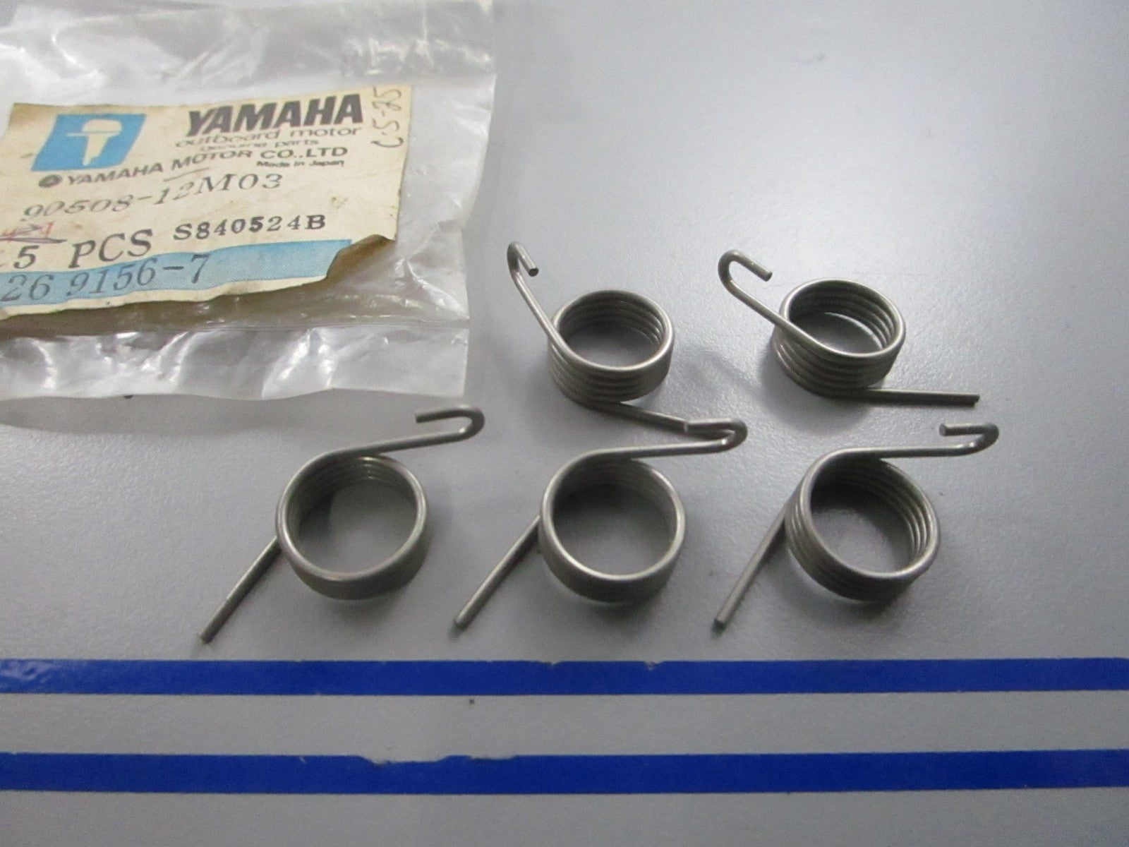 *NEW OEM* (LOT OF 5) 0810 Yamaha Torsion Spring 90508-12M03