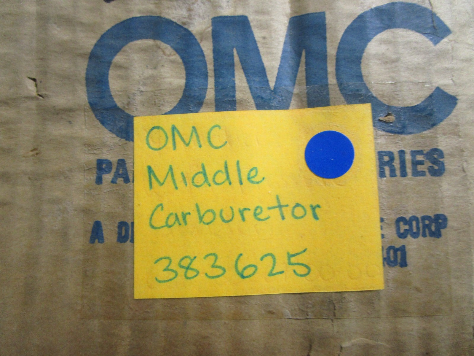 *NEW OEM* 0810 OMC Johnson Evinrude Middle Carburetor 383625 0383625
