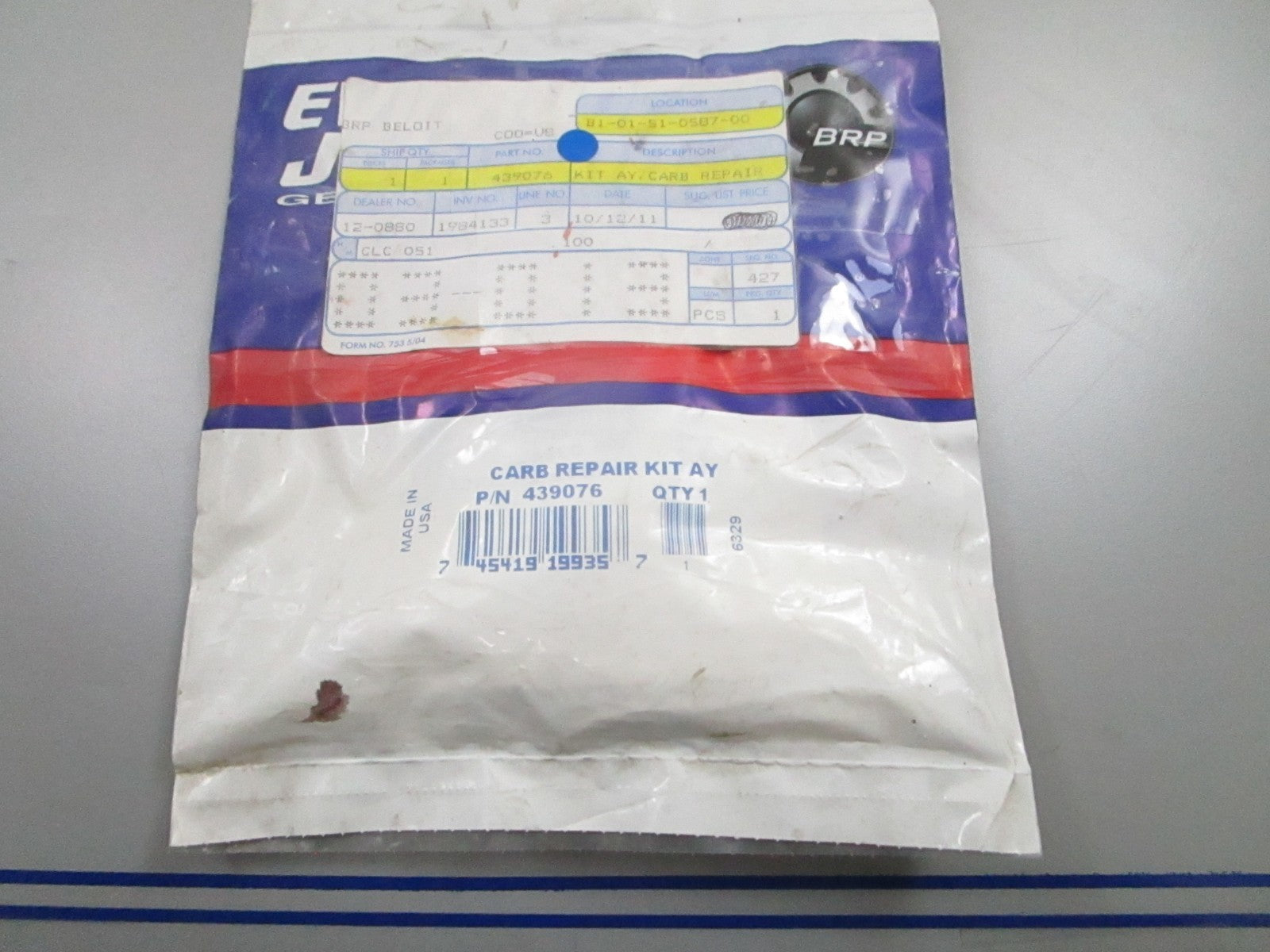 *NEW OEM* 0810 OMC Johnson Evinrude Carburetor Repair Kit 439076 0439076