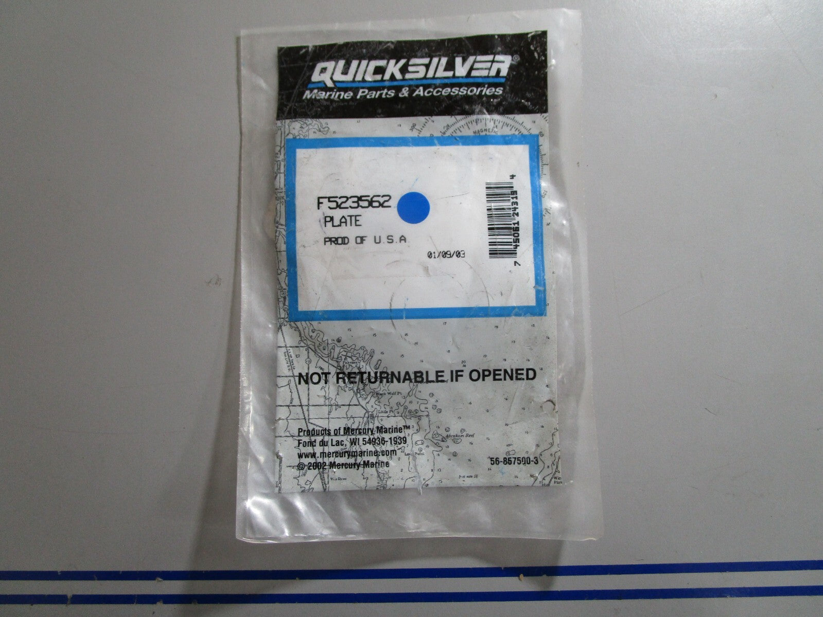 *NEW OEM* 0810 Mercury Quicksilver Plate F523562