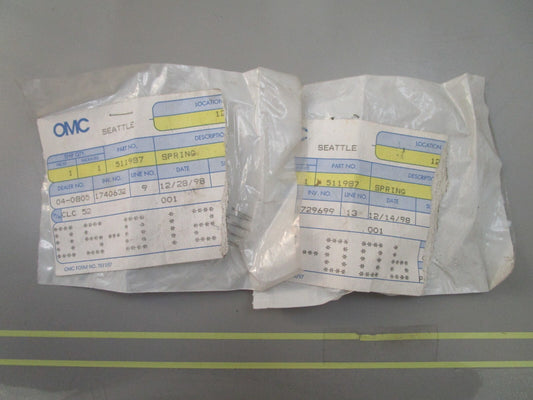 *NEW OEM* (LOT OF 2) 0810 OMC Johnson Evinrude Spring 511987 0511987