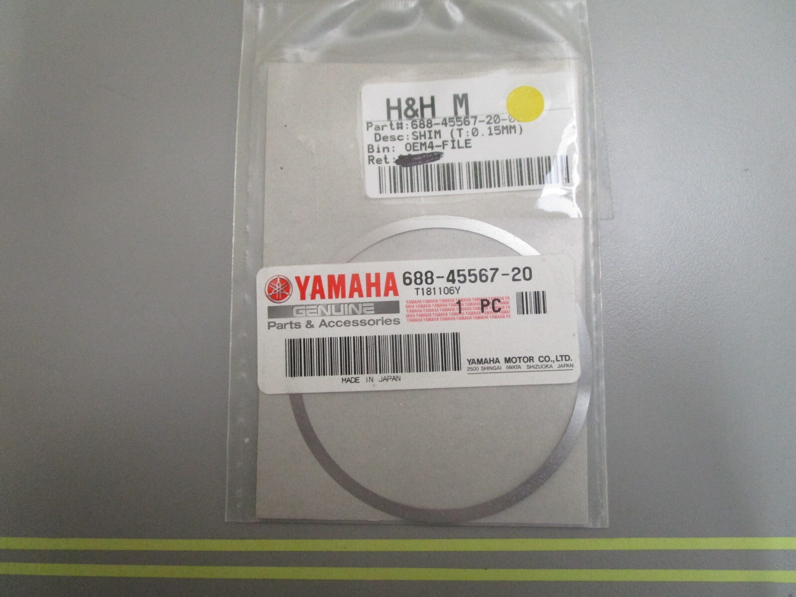 *NEW OEM* 0810 Yamaha (T:0.15MM) Shim 688-45587-20-00