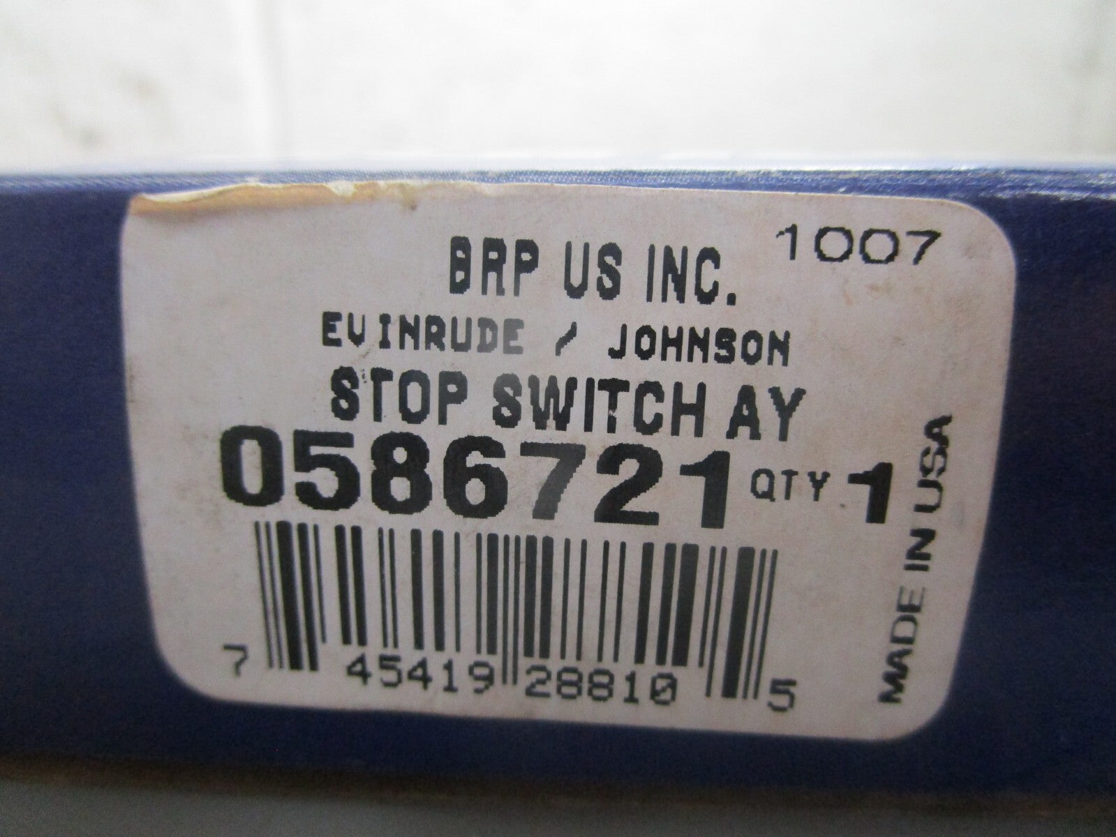 *NEW OEM* 0820 OMC Johnson Evinrude Stop Switch Ay 586721 0586721