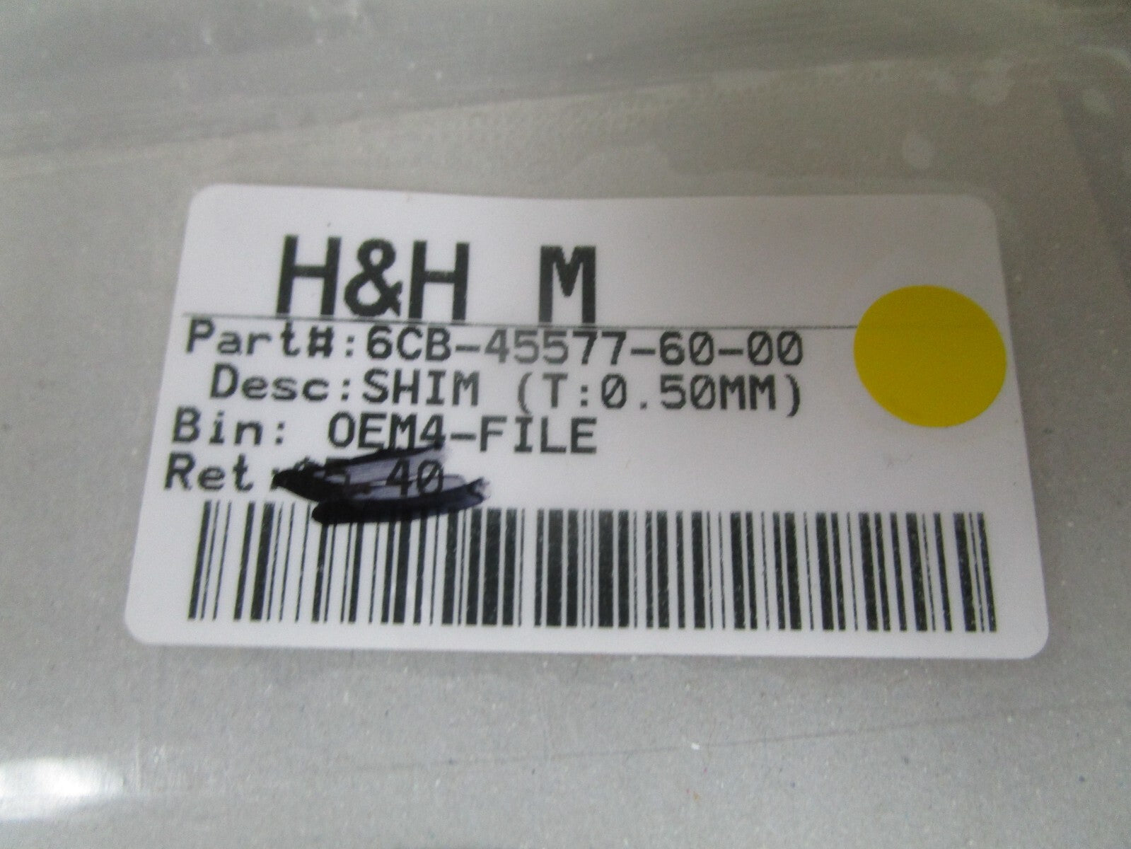 *NEW OEM* 0810 Yamaha (T:0.50MM) Shim 6CB-45577-60-00