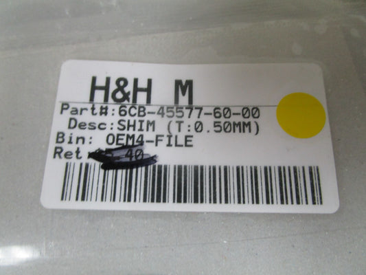 *NEW OEM* 0810 Yamaha (T:0.50MM) Shim 6CB-45577-60-00