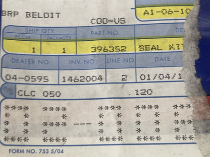 *NEW OEM* 0670 OMC Johnson Evinrude Gearcase Seal Kit 396352 0396352