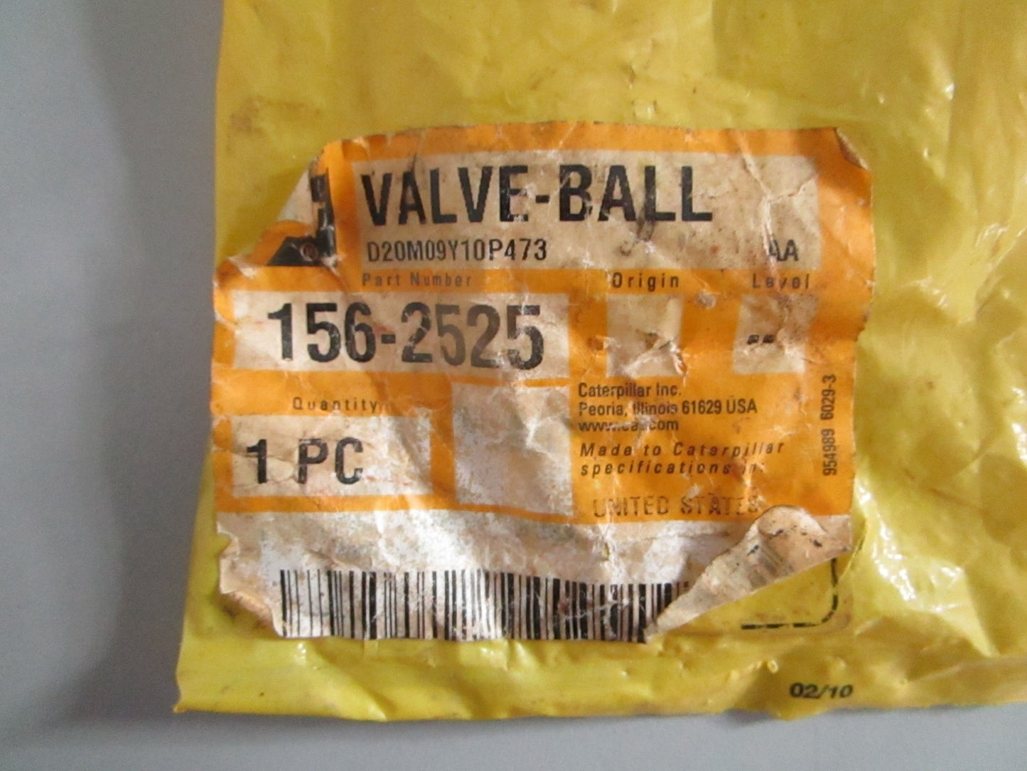 NEW OEM 156-2525 CAT Ball Valve 0820
