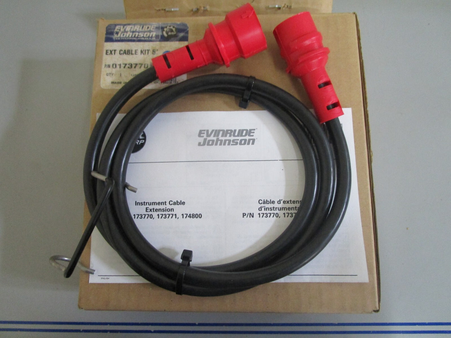 *NEW OEM* 0820 OMC Johnson Evinrude 5' Extension Cable Kit 173770 0173770
