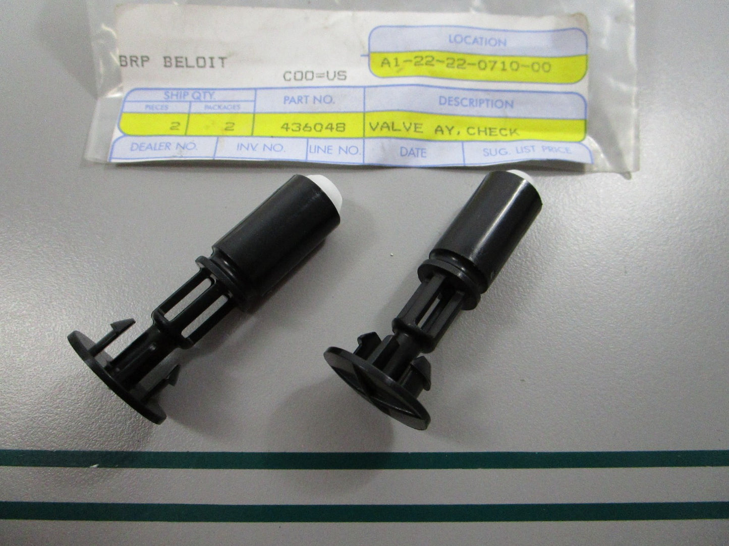 NEW OEM (LOT OF 2) 436048 0436048 OMC Johnson Evinrude Check Valve Assembly 0810