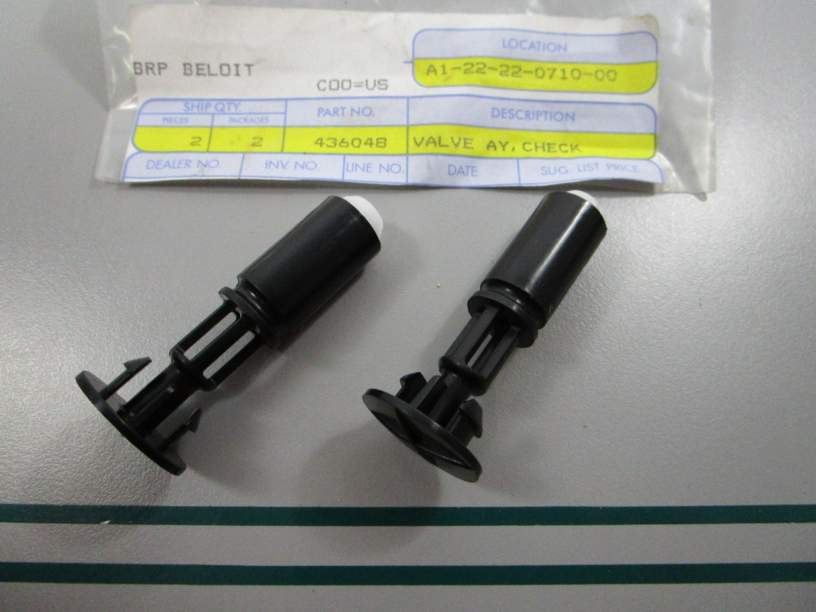NEW OEM (LOT OF 2) 436048 0436048 OMC Johnson Evinrude Check Valve Assembly 0810