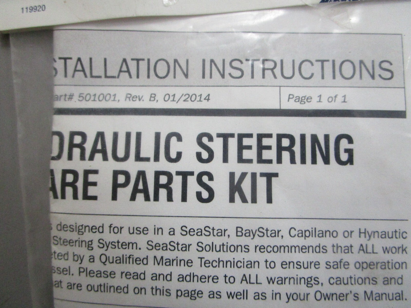 *NEW* 0820 SeaStar Service Kit HP6037