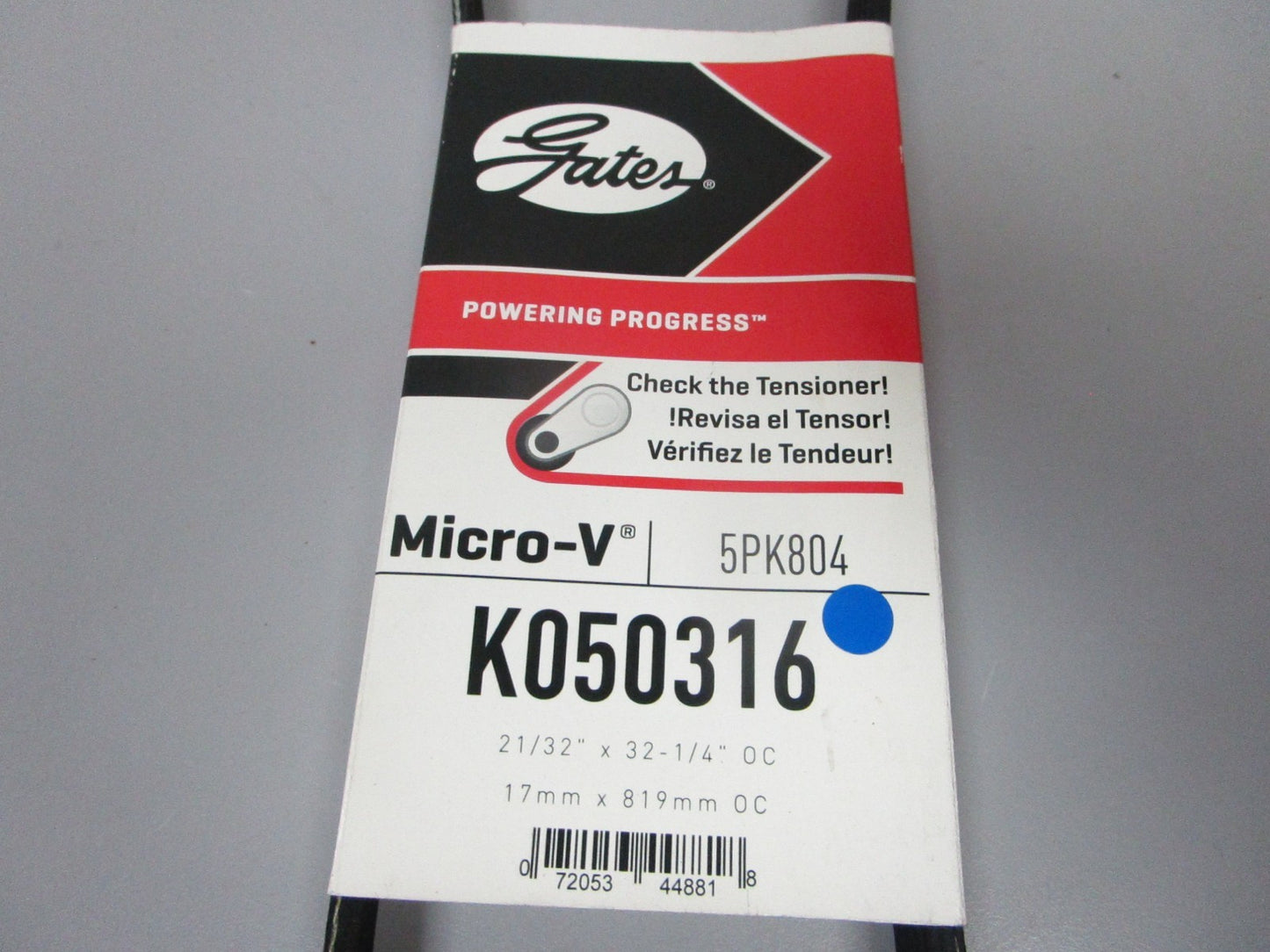 NEW K050316 Gates Micro-V 21/32" x 32 ¼" Serpentine Belt 0720