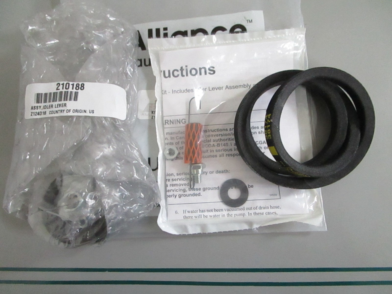 NEW OEM 959P3 Alliance Idler Lever & Belt Kit 0820