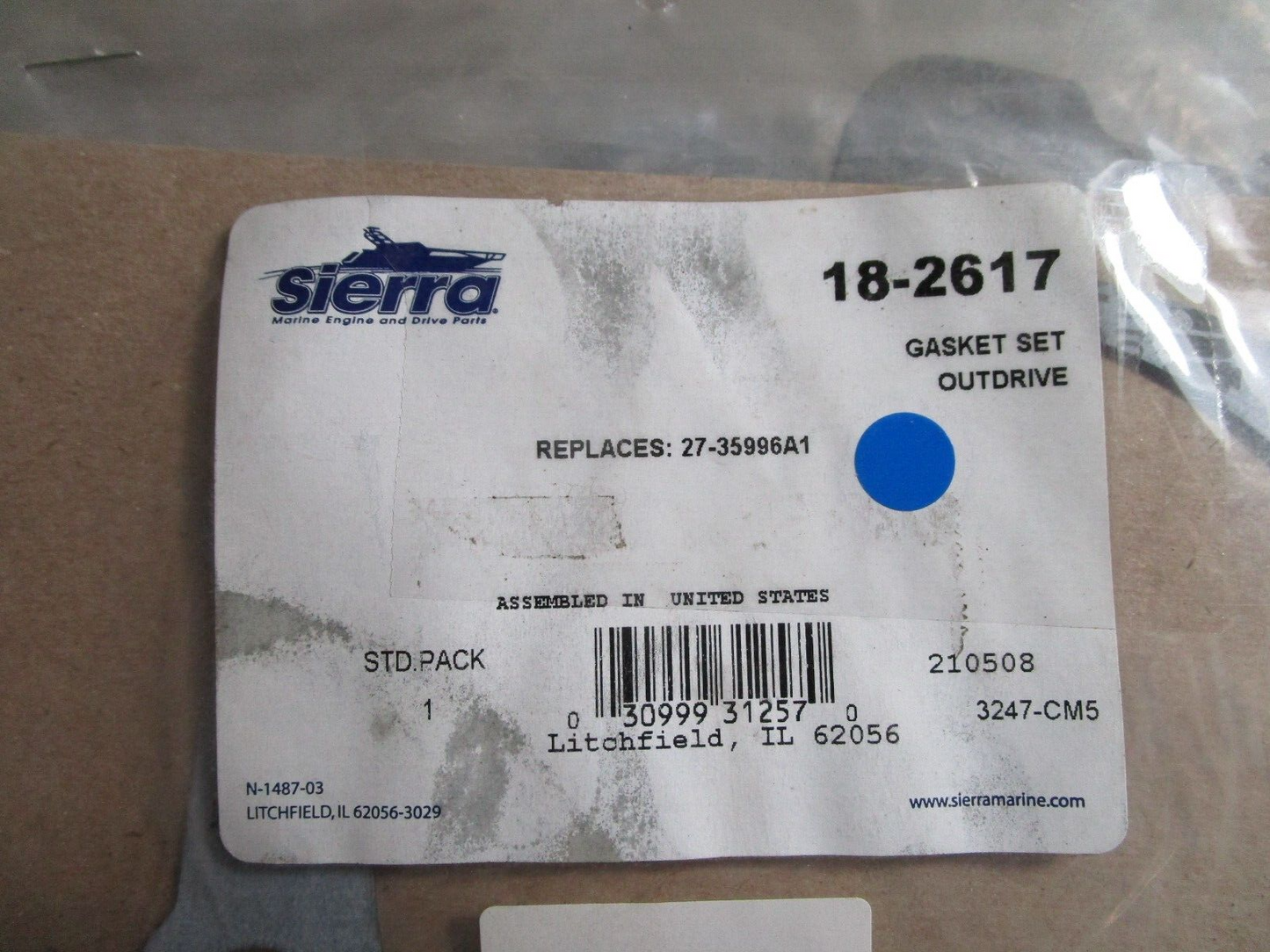 *NEW* 0770 Sierra Gasket Set Outdrive 18-2617 Replaces: 27-35996A1