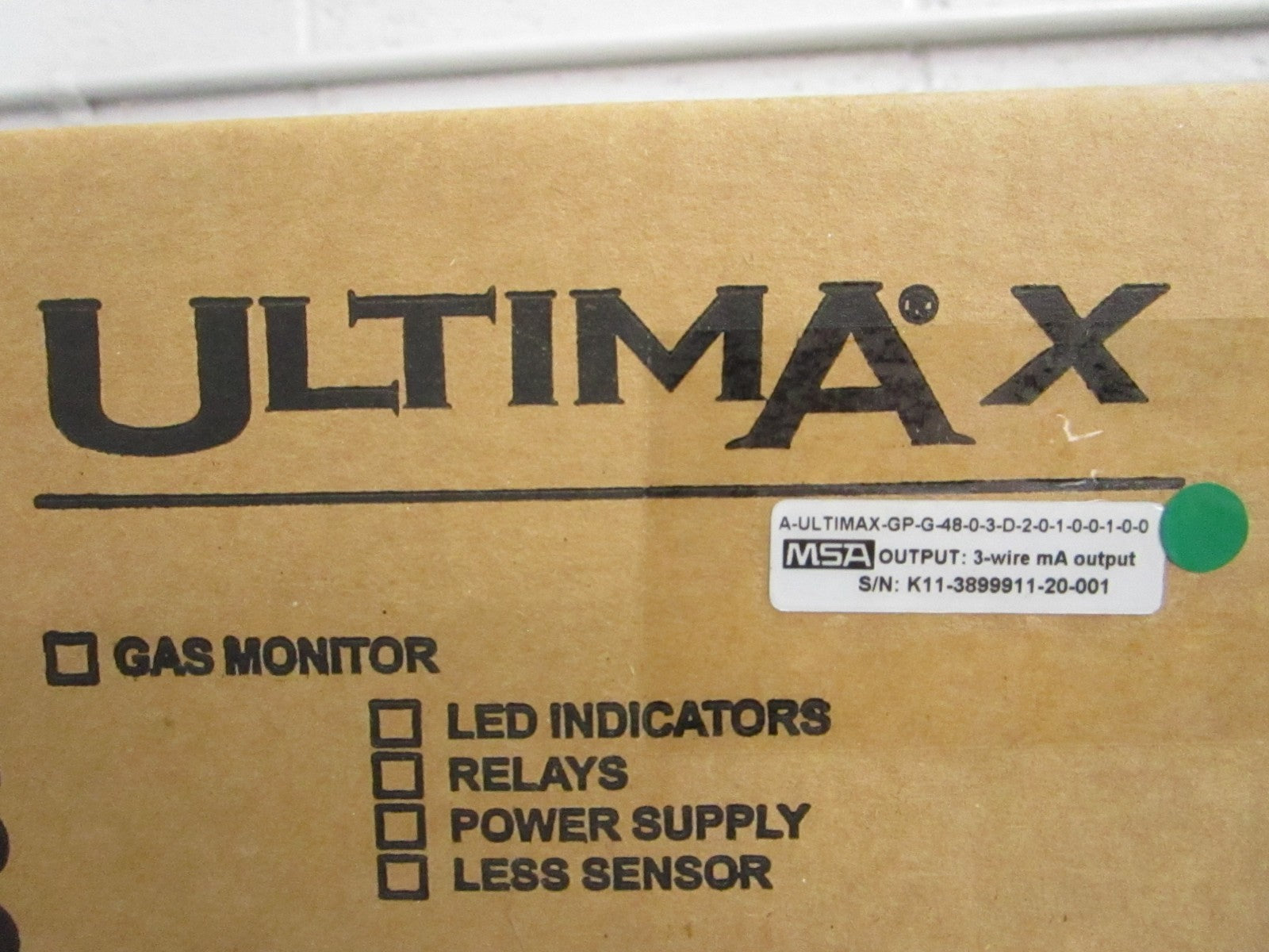 MSA Ultima X Fixed Gas Monitor 3-Wire mA Output A-ULTIMAX-G-48 NEW OEM 0820