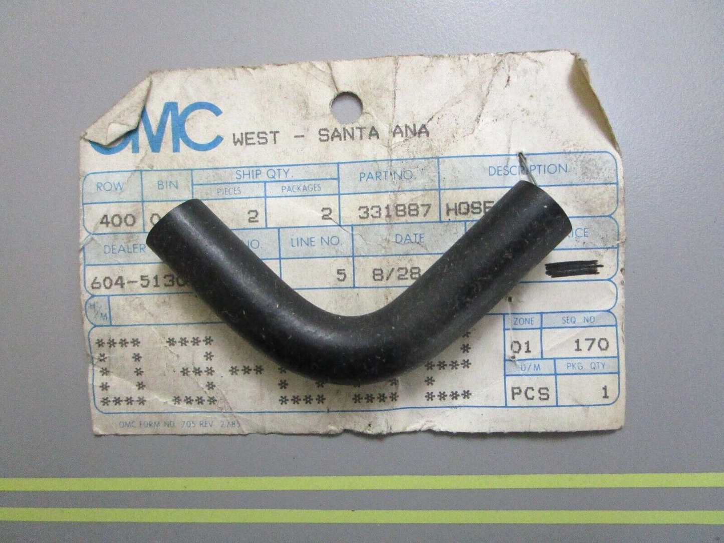 *NEW OEM* 0810 OMC Johnson Evinrude Hose 331887 0331887