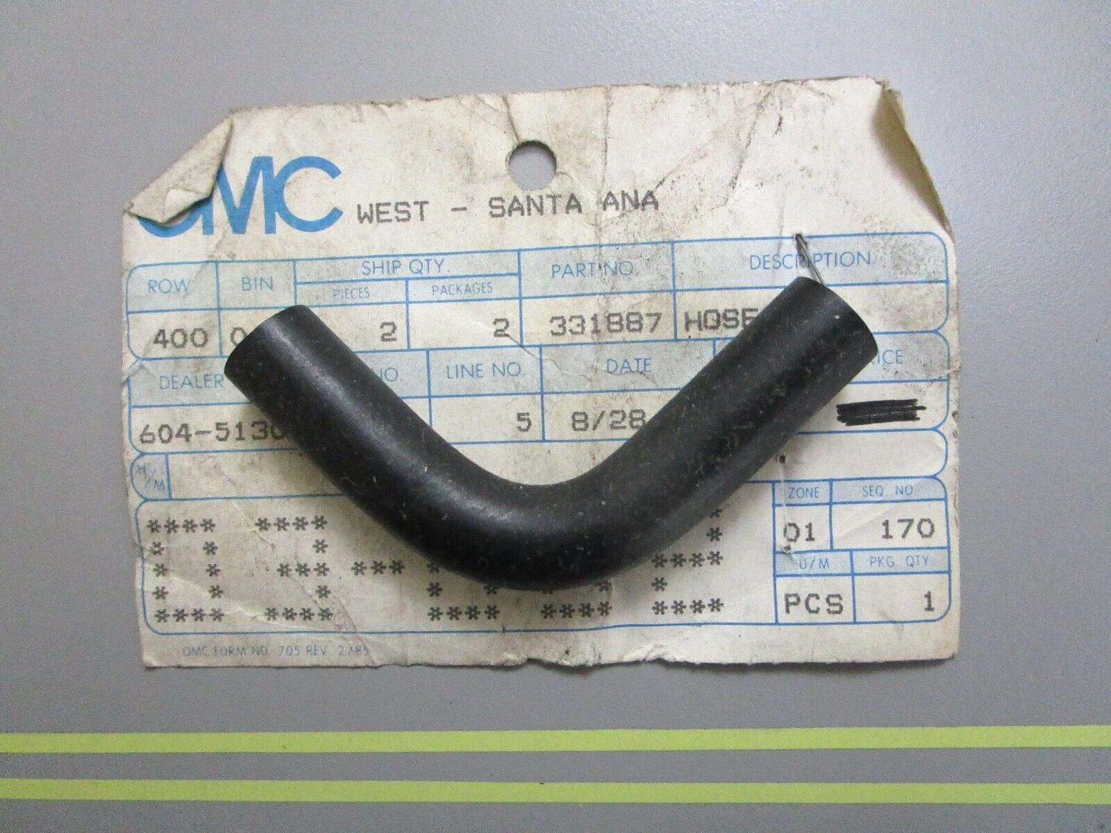 *NEW OEM* 0810 OMC Johnson Evinrude Hose 331887 0331887